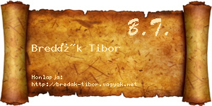 Bredák Tibor névjegykártya